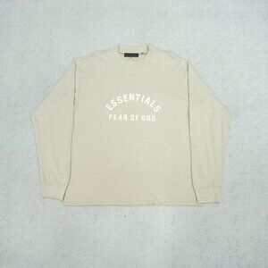 Fear of God Essentials Tan Long Sleeve T Shirt